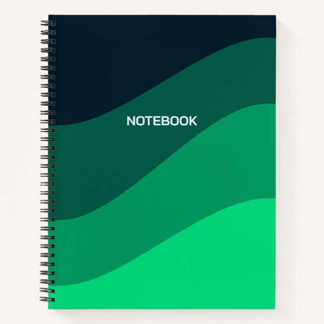 Carnet Motif d'onde noir vert (Devant)