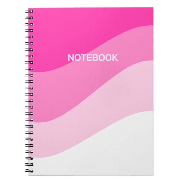 Carnet Motif d'onde rose blanc Ombre (Devant)