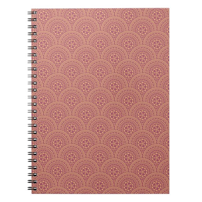 Carnet Motif d'ondes mandala or et violet (Devant)