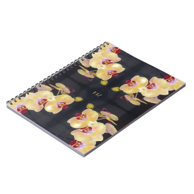 Carnet Motif d'orchidée jaune (Côté gauche)