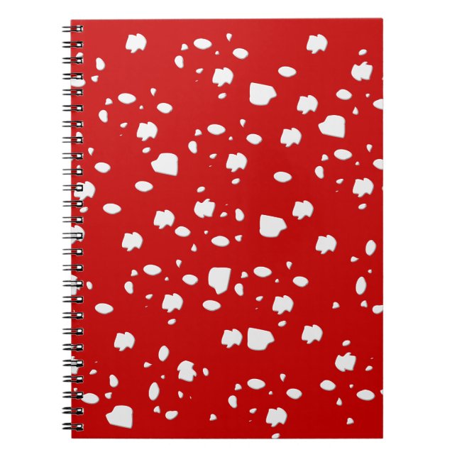 Carnet motif dot avec champignon de tabouret rouge (Devant)