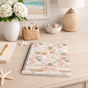 Carnet Motif Douce Mer de Coquillages de Plage Côtière
