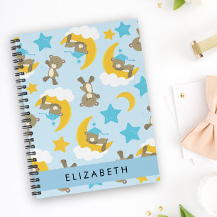 Carnet Motif D'Ours, Nounours, Étoiles, Votre Nom