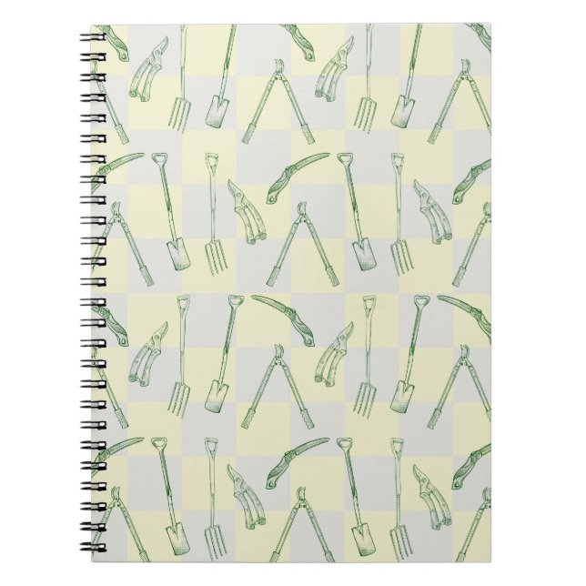 Carnet Motif d'outils de jardinage (Devant)