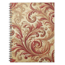 Motif doux rouge et or Damask