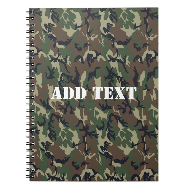 Carnet Motif du camouflage vert militaire (Devant)