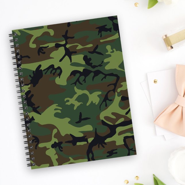 Carnet Motif du Camouflage Vert, Motif militaire, Armée (Créateur téléchargé)