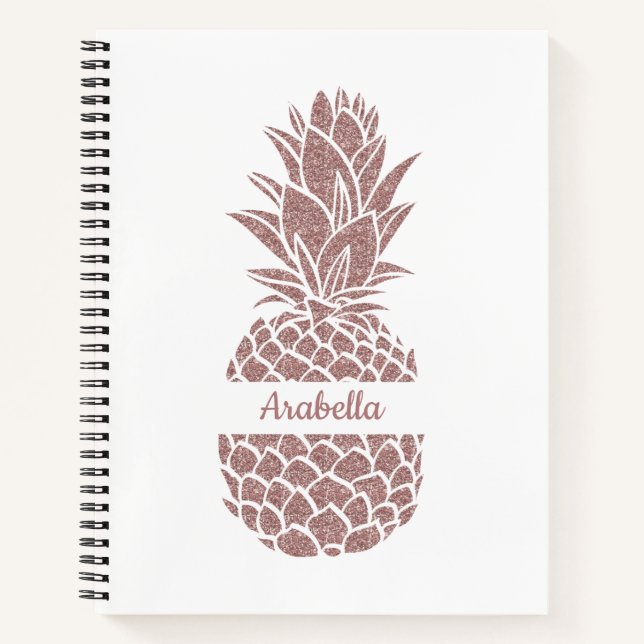 Carnet Motif du nom de l'ananas de la Parties scintillant (Devant)