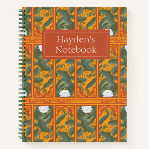 Carnet Motif du panneau botanique du coucher de soleil -