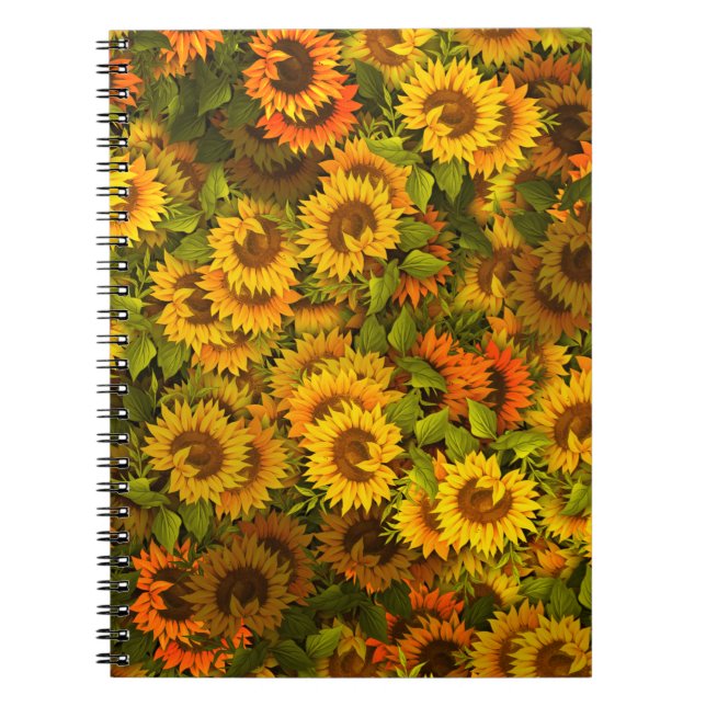 Carnet Motif du terrain de tournesol (Devant)