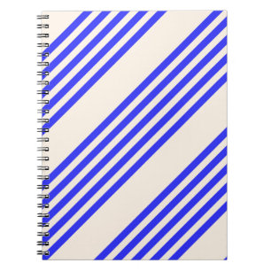 Carnet Motif électrique bleu et beige cinq bandes