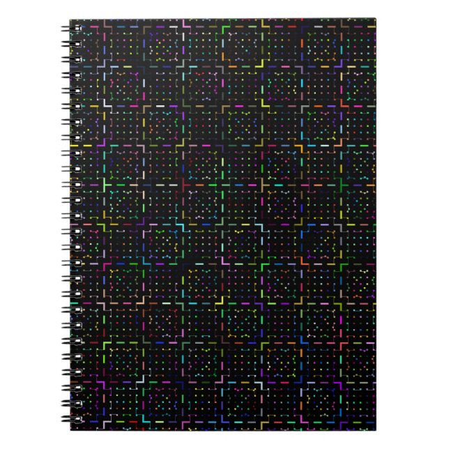 Carnet Motif électronique de codage technologique coloré  (Devant)