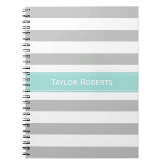 Carnet Motif élégant Gris et Gris de Mint Vert