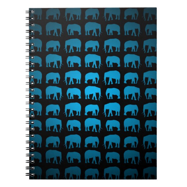 Carnet Motif Éléphant Bleu (Devant)