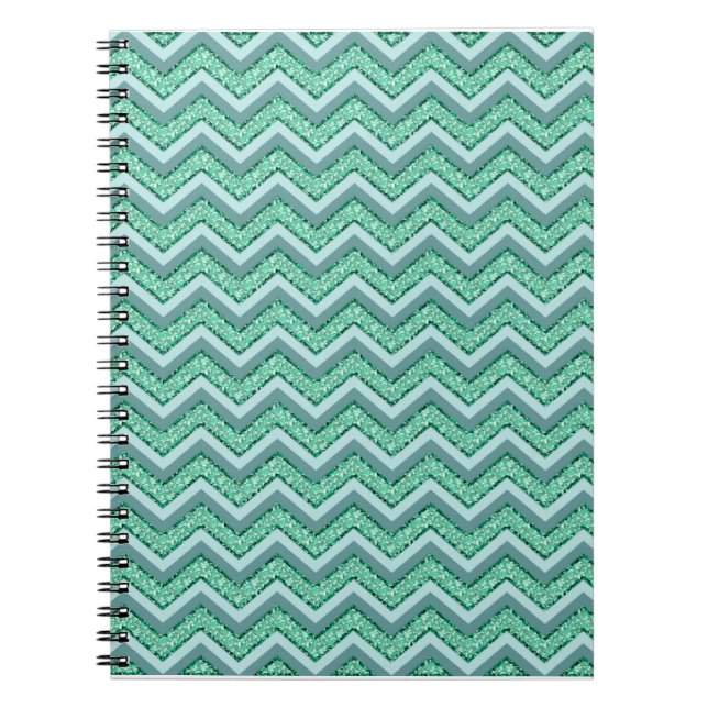 Carnet Motif Emerald Chevron à facettes (Devant)