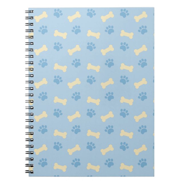 Carnet Motif Empreinte de patte bleu (Devant)