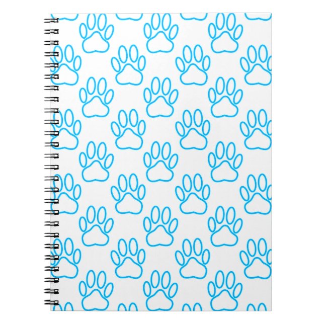 Carnet Motif Empreinte de patte de Blue Neon Dog (Devant)