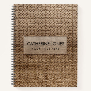 Carnet Motif en bois celtique brûlé