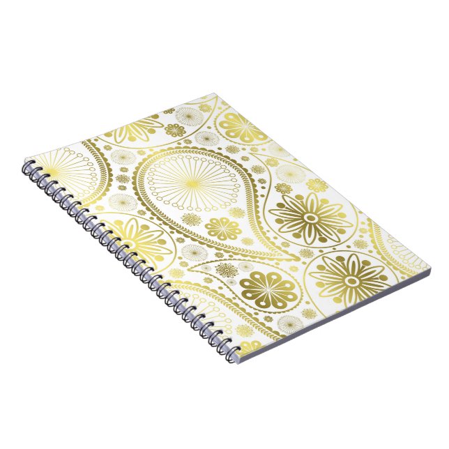 Carnet Motif en cachemire d'or (Côté Droit)