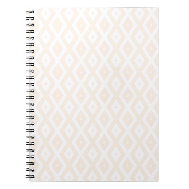 Carnet Motif en diamant beige et blanc (Devant)