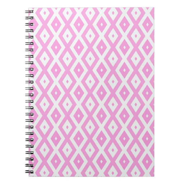 Carnet Motif en diamant rose et blanc (Devant)