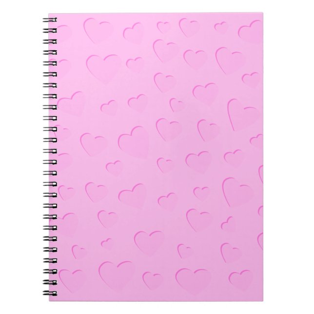 Carnet Motif en forme de coeur coupé rose (Devant)