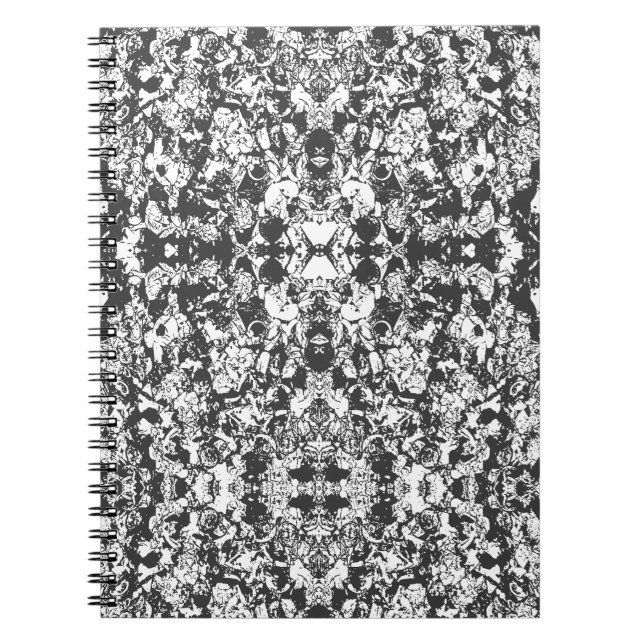 Carnet Motif En Formes Noires Et Blanches (Devant)