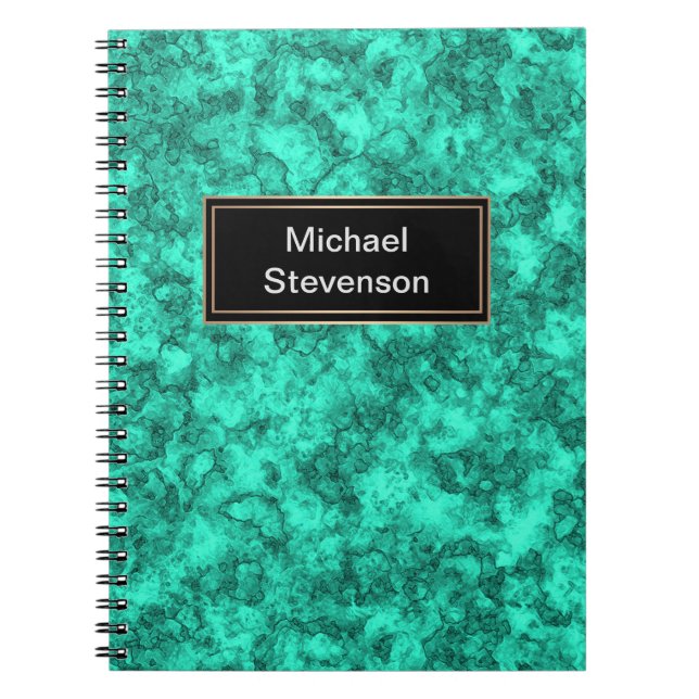 Carnet Motif en marbre clair turquoise (Devant)