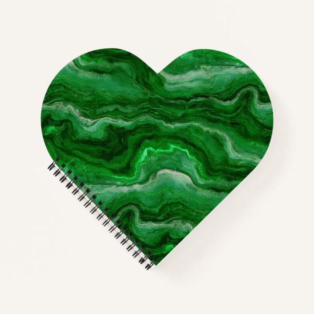 Carnet Motif en marbre torride en vert émeraude (Devant)