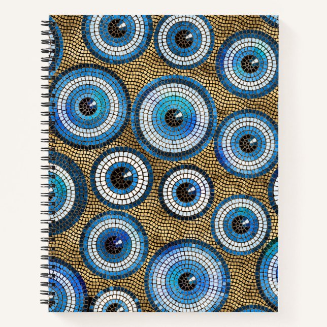 Carnet Motif en mosaïque de l'oeil maléfique (Devant)