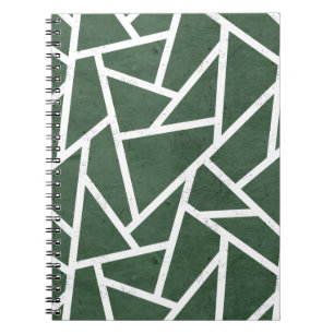 Carnet Motif en mosaïque verte et blanche