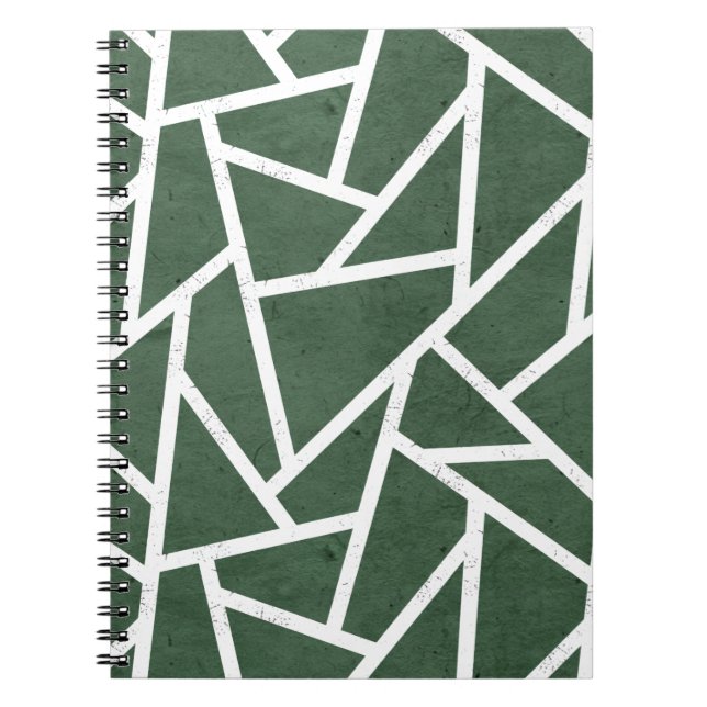 Carnet Motif en mosaïque verte et blanche (Devant)
