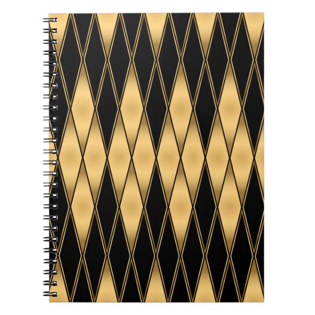 Carnet Motif en or et en noir (Devant)