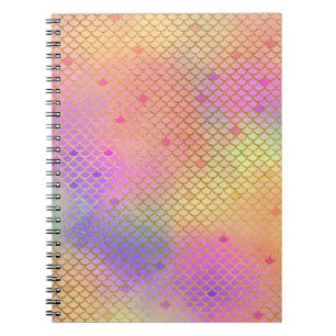 Carnet Motif en pastel coloré de sirène d'Ombre