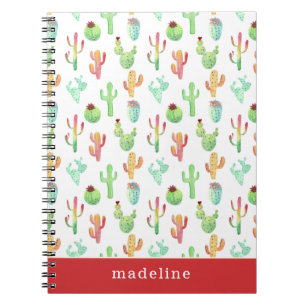 Carnet Motif en pastel d'aquarelle de cactus