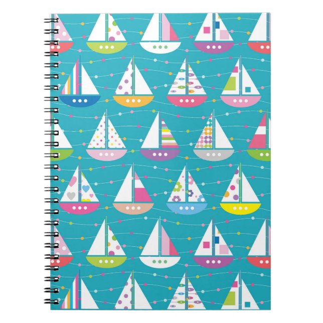 Carnet Motif en pastel de voilier (Devant)