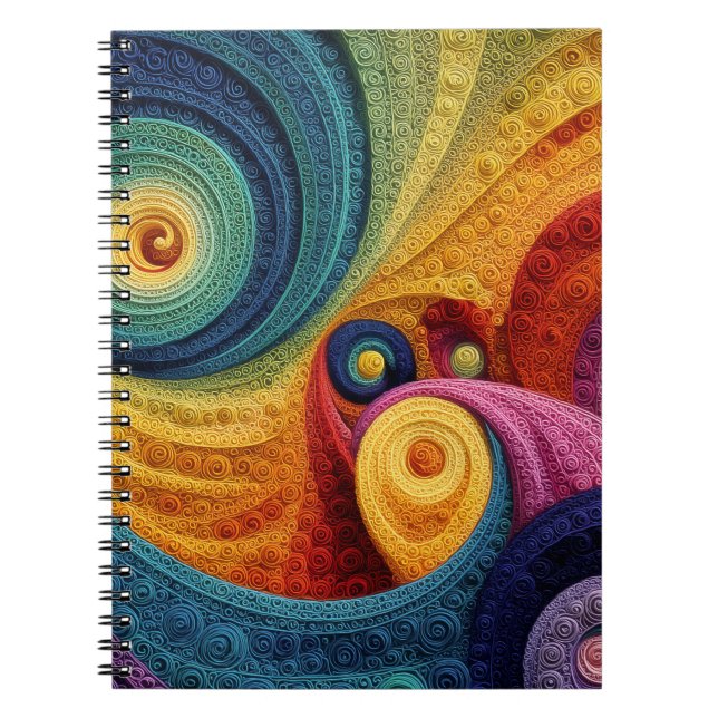 Carnet Motif en spirale abstrait Texture tourbillonnante  (Devant)