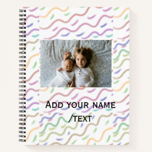Carnet Motif en spirale aquarelle colorée ajouter le nom