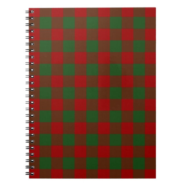 Carnet Motif En vichy rouge et vert (Devant)