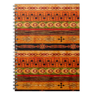 Carnet Motif ethnique africain rayé.