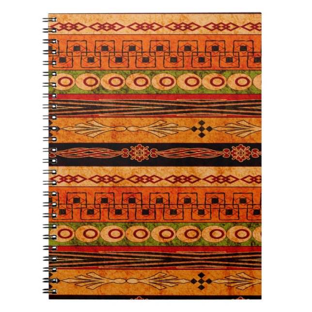 Carnet Motif ethnique africain rayé. (Devant)