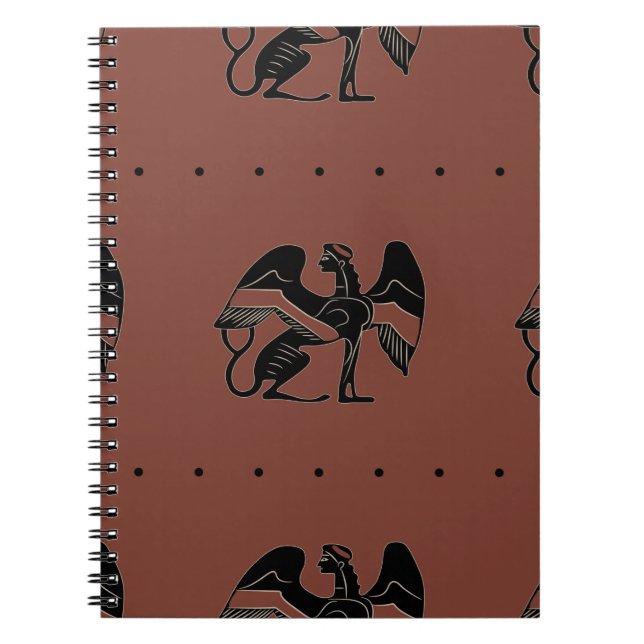 Carnet Motif ethnique sans couture avec fantastique sphi  (Devant)