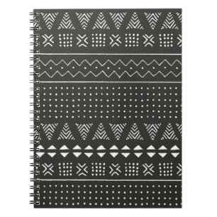 Carnet Motif ethnique tribal noir et blanc avec géométr