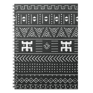 Carnet Motif ethnique tribal noir et blanc avec géométrie