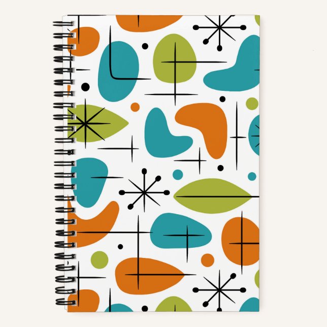 Carnet Motif étoile éclatée de style Mid Century Modern (Recto)