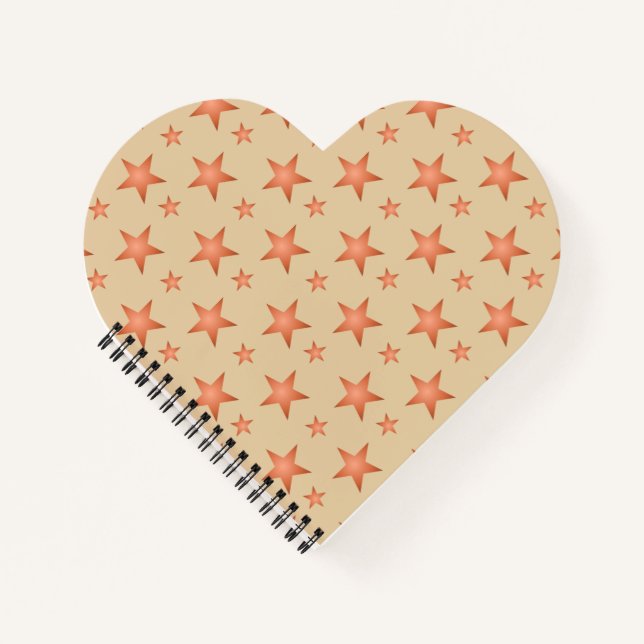 Carnet Motif étoilé en terre cuite orange (Devant)