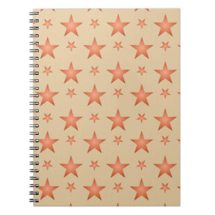 Carnet Motif étoilé en terre cuite orange