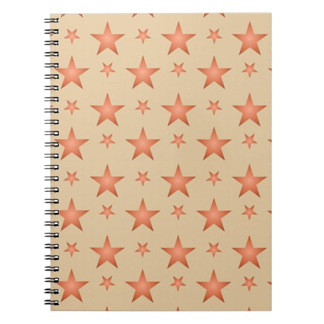 Carnet Motif étoilé en terre cuite orange (Devant)