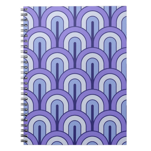 Carnet Motif éventail géométrique dégradé rétro (Devant)