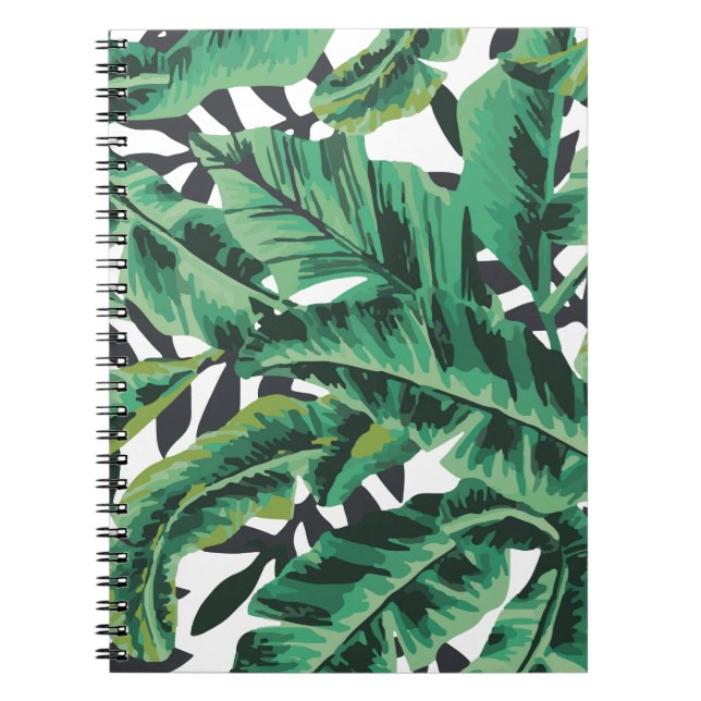 Carnet Motif fascinant tropical de feuille de banane (Devant)